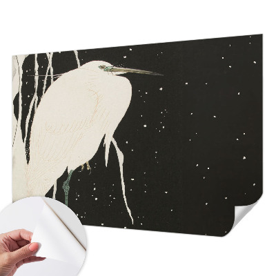 Autocolante de parede fotográfico com estampa de pássaro de inverno