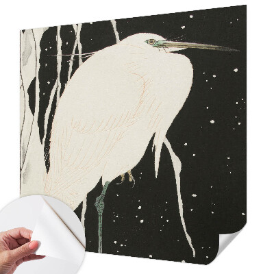 Autocolante de parede fotográfico com estampa de pássaro de inverno