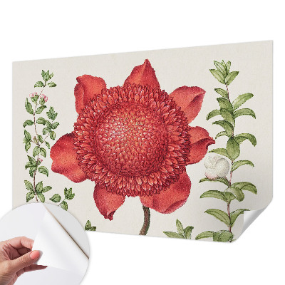 Papel de parede autocolante para sala com padrão floral elegante