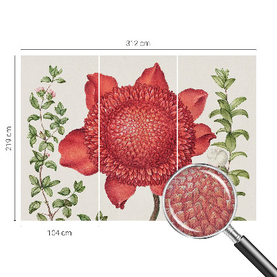 Papel de parede autocolante para sala Elegância floral