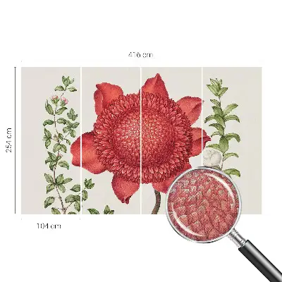 Papel de parede autocolante para sala com padrão floral elegante