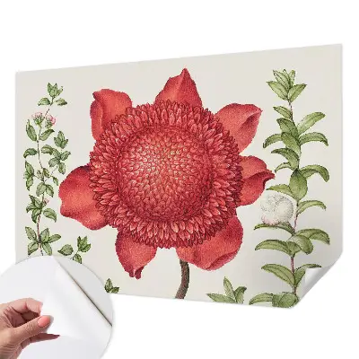 Papel de parede autocolante para sala com padrão floral elegante