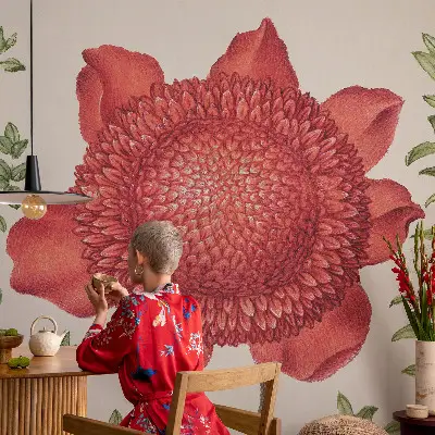 Papel de parede autocolante para sala com padrão floral elegante