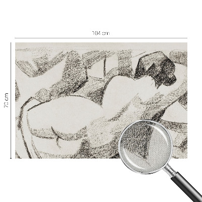 Papel de parede 3D com estampa de uma figura deitada