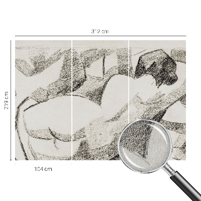 Papel de parede 3D com estampa de uma figura deitada