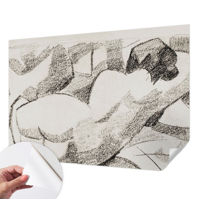 Papel de parede 3D com estampa de uma figura deitada
