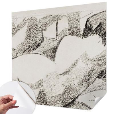 Papel de parede 3D com estampa de uma figura deitada