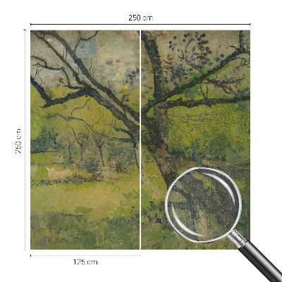 Papel de parede autocolante com paisagem verde