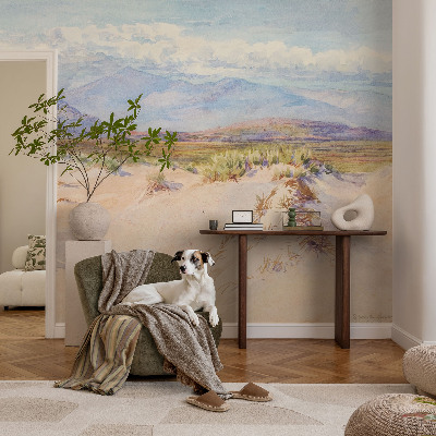 Papel de parede autocolante para quarto com estampa de paisagem desértica