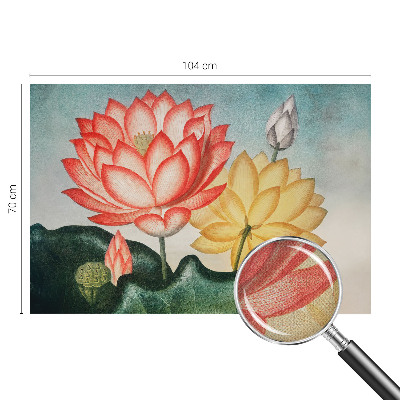 Papel de parede autocolante com estampa de flores de lótus
