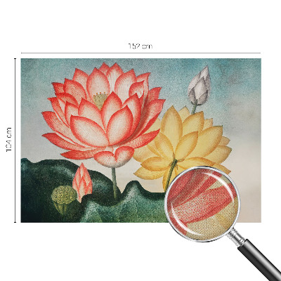 Papel de parede autocolante com estampa de flores de lótus