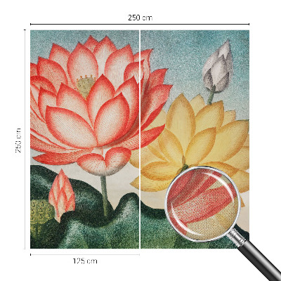 Papel de parede autocolante com estampa de flores de lótus