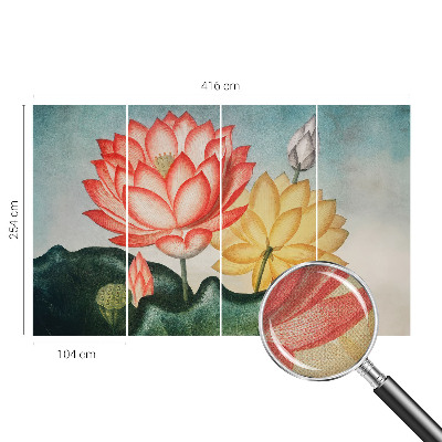 Papel de parede autocolante com estampa de flores de lótus