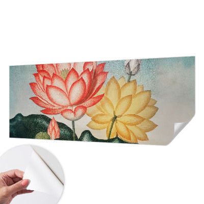 Papel de parede autocolante com estampa de flores de lótus
