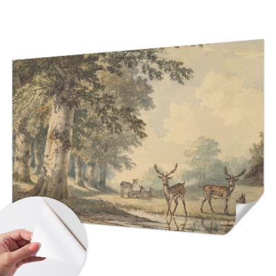 Papel de parede autocolante para sala com estampa 'Paz da floresta' para decoração de ambientes