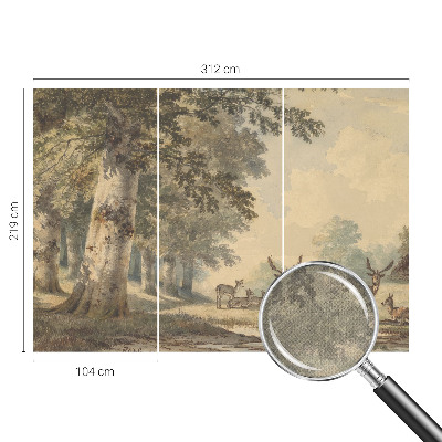 Papel de parede autocolante para sala com estampa 'Paz da floresta' para decoração de ambientes