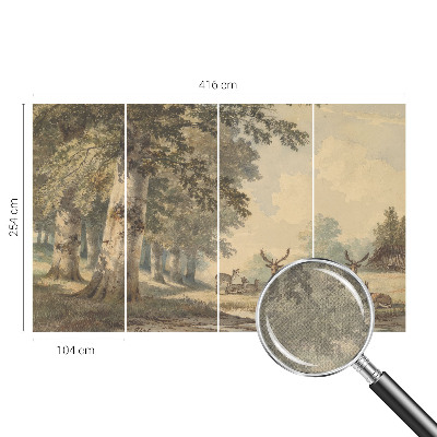 Papel de parede autocolante para sala com estampa 'Paz da floresta' para decoração de ambientes