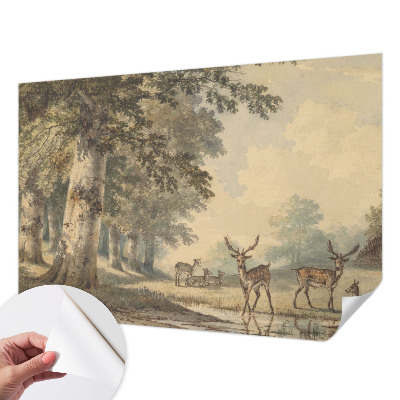 Papel de parede autocolante para sala com estampa 'Paz da floresta' para decoração de ambientes
