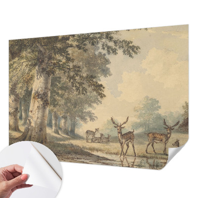 Papel de parede autocolante para sala Paz da floresta