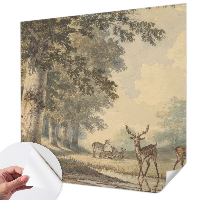 Papel de parede autocolante para sala com estampa 'Paz da floresta' para decoração de ambientes