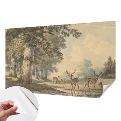 Papel de parede autocolante para sala Paz da floresta