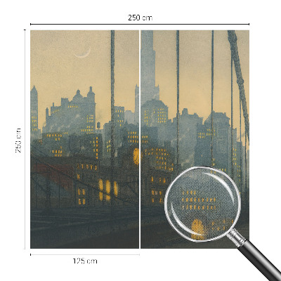 Papel de parede autocolante para quarto com estampa de panorama noturno