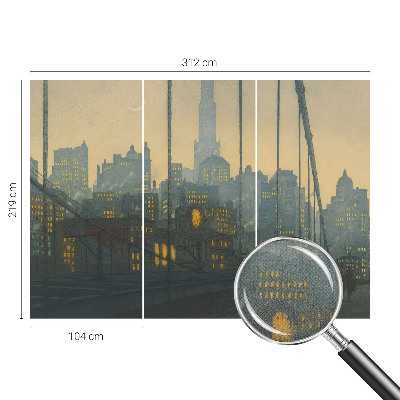 Papel de parede autocolante para quarto com estampa de panorama noturno