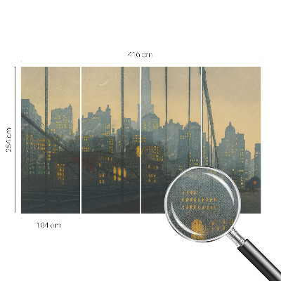 Papel de parede autocolante para quarto com estampa de panorama noturno