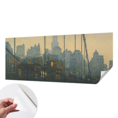 Papel de parede autocolante para quarto com estampa de panorama noturno