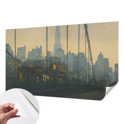 Papel de parede autocolante para quarto com estampa de panorama noturno
