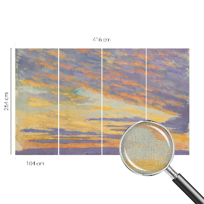 Papel de parede autocolante para quarto com estampa de céu em tons pastel