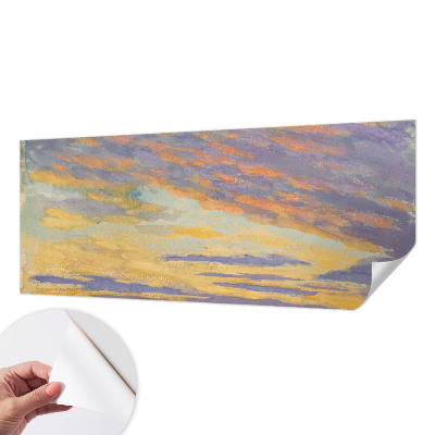 Papel de parede autocolante para quarto com estampa de céu em tons pastel