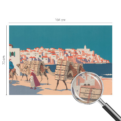Papel de parede autocolante com estampa de caravanas de camelos
