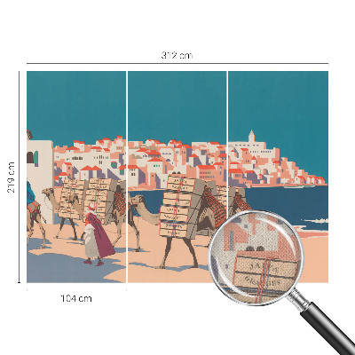 Papel de parede autocolante Caravana de camelos