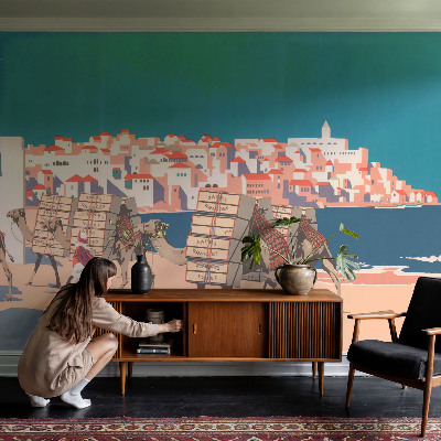 Papel de parede autocolante Caravana de camelos