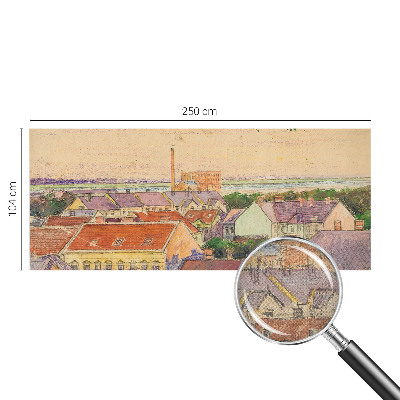 Papel de parede 3D telhados urbanos