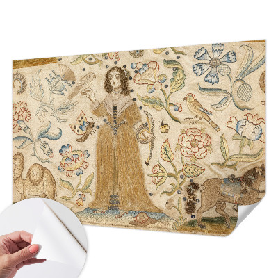 Papel de parede para criança com estampa de natureza colorida