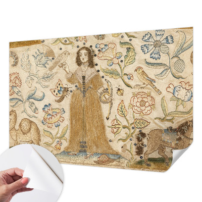 Papel de parede para criança com estampa de natureza colorida