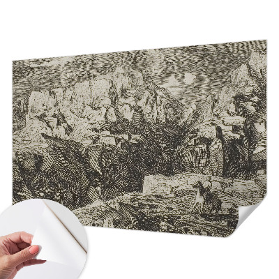 Papel de parede infantil com paisagem montanhosa
