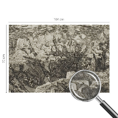 Papel de parede infantil com paisagem montanhosa