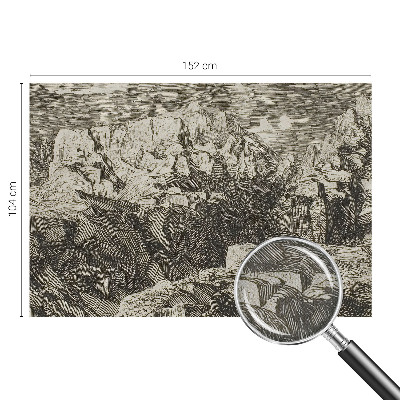 Papel de parede infantil com paisagem montanhosa