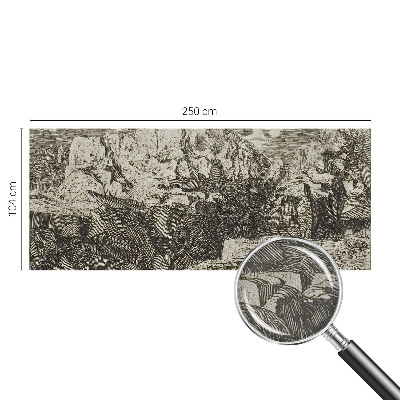 Papel de parede infantil com paisagem montanhosa