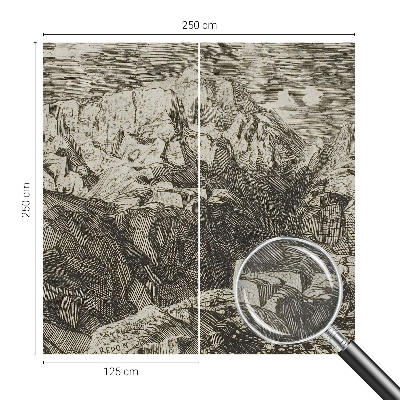 Papel de parede infantil com paisagem montanhosa