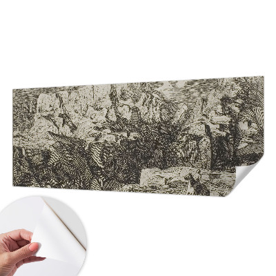 Papel de parede infantil com paisagem montanhosa