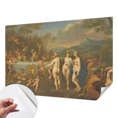 Papel de parede autocolante para sala com estampa Festa antiga