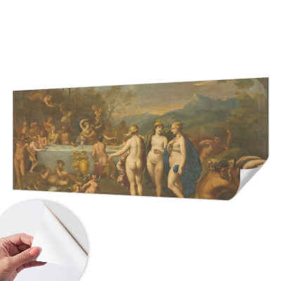 Papel de parede autocolante para sala com estampa Festa antiga