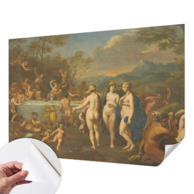 Papel de parede autocolante para sala com estampa Festa antiga