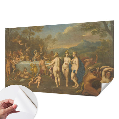 Papel de parede autocolante para sala com estampa Festa antiga