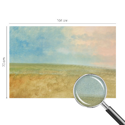 Autocolante de parede fotográfico com imagem de campos em tons pastel
