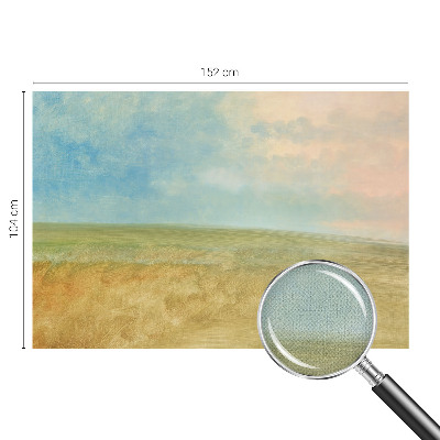 Autocolante de parede fotográfico com imagem de campos em tons pastel